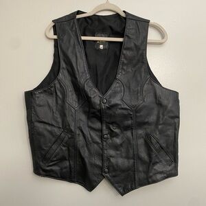 Vintage Leather Motorcycle Vest‎